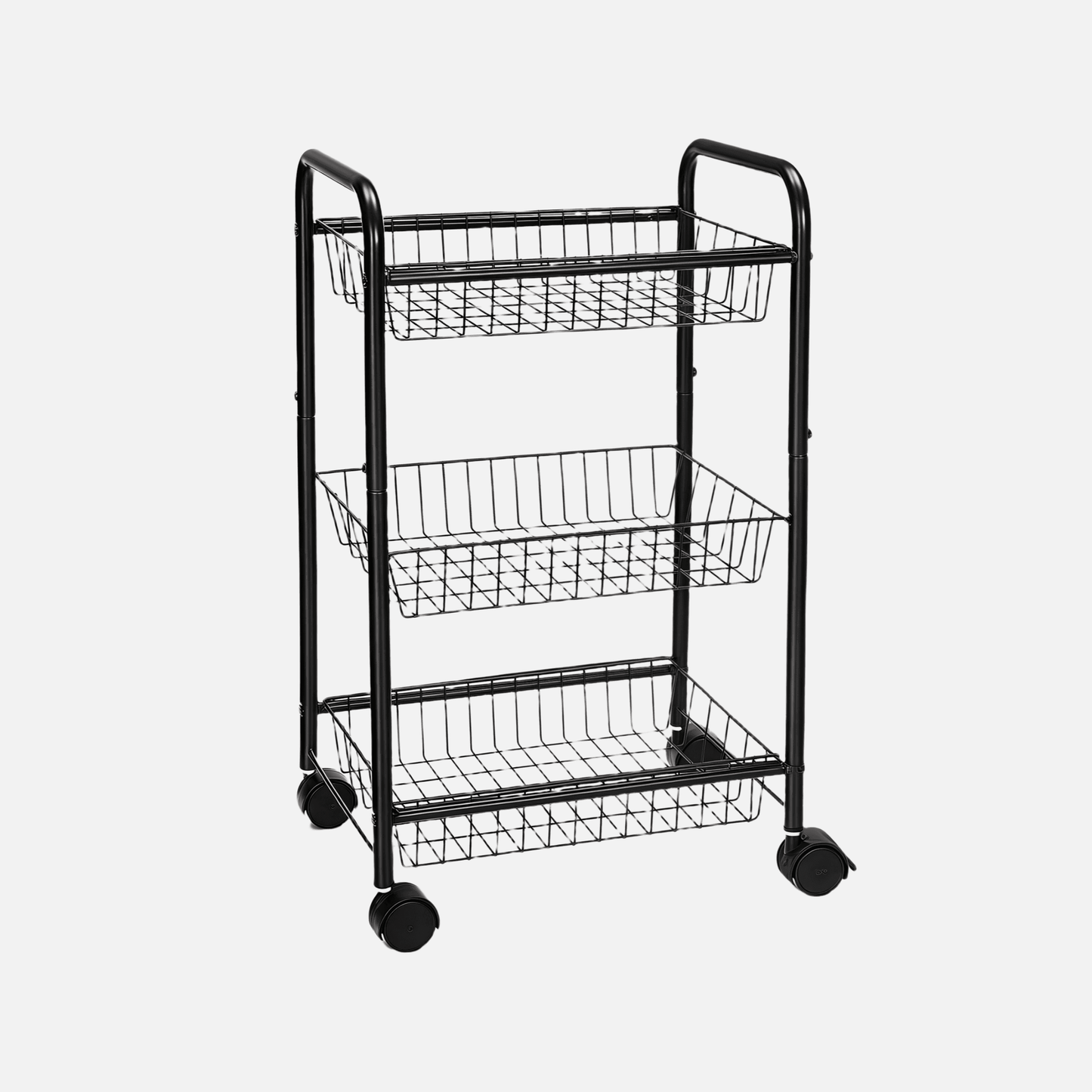 Naawe 3-Tier Metal Rolling Cart on Wheels with Baskets - Naawe