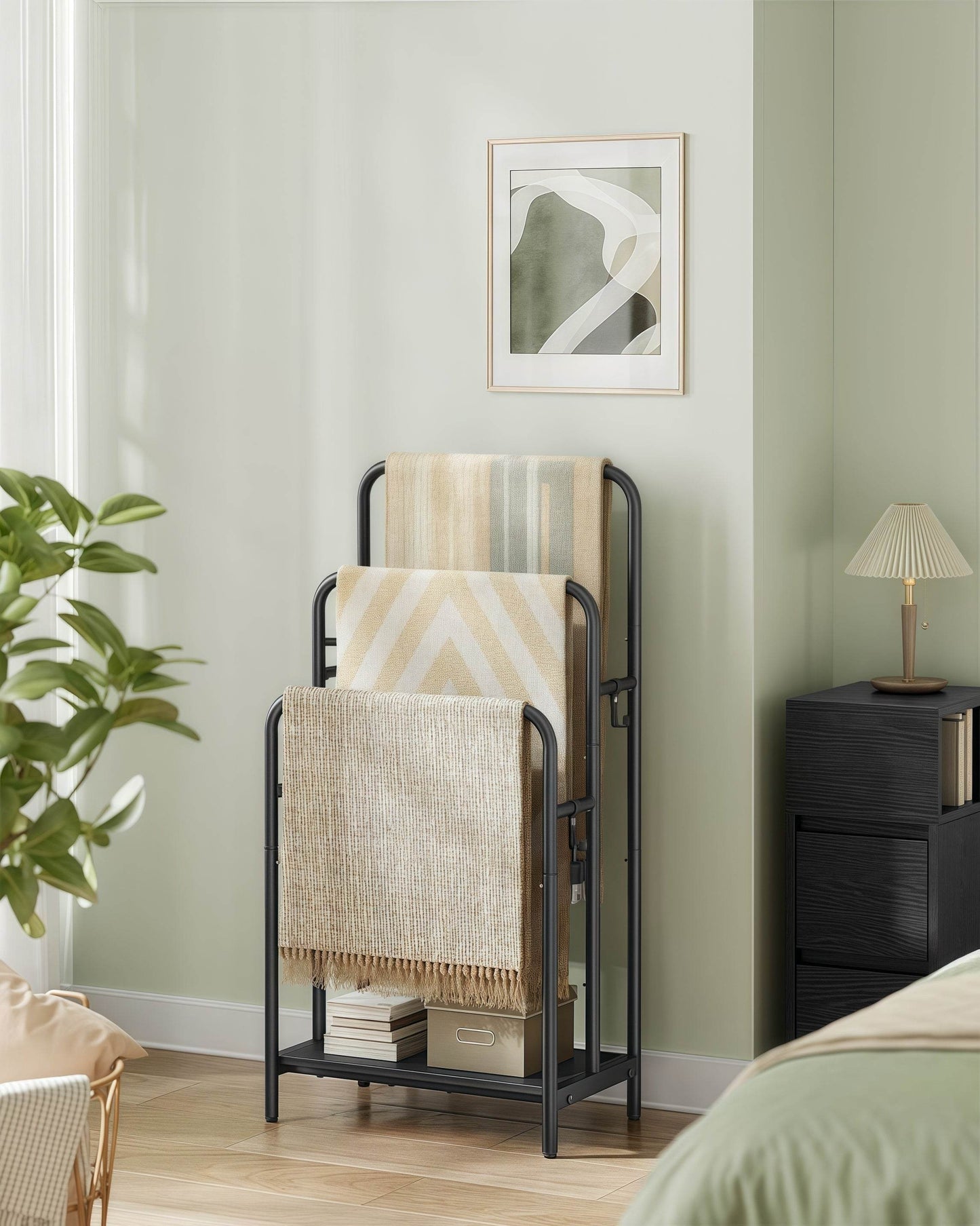 Naawe Floor Standing 3 Tier Bathroom Towel Organizer with Storage Shelf - Naawe