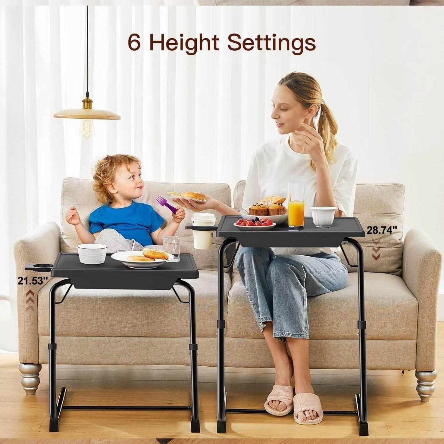 Naawe Adjustable TV tray folding table 6 height and 3 tilt angle adjustments - Naawe