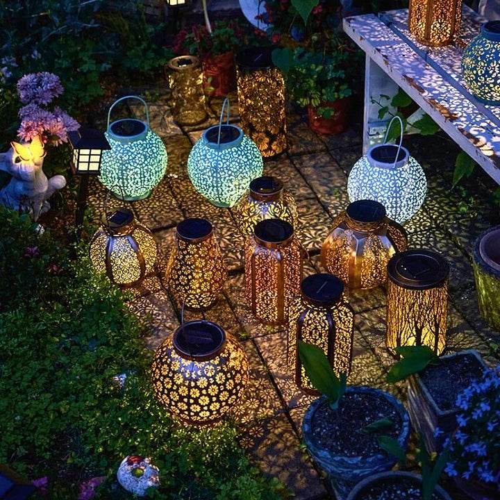 Naawe™ Solar Iron Hollow Lantern - Naawe