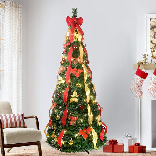 The Smarter Way to Trim Your Tree: A 7.5ft Pop-Up Christmas Tree Pre-Lit with 200 LEDs