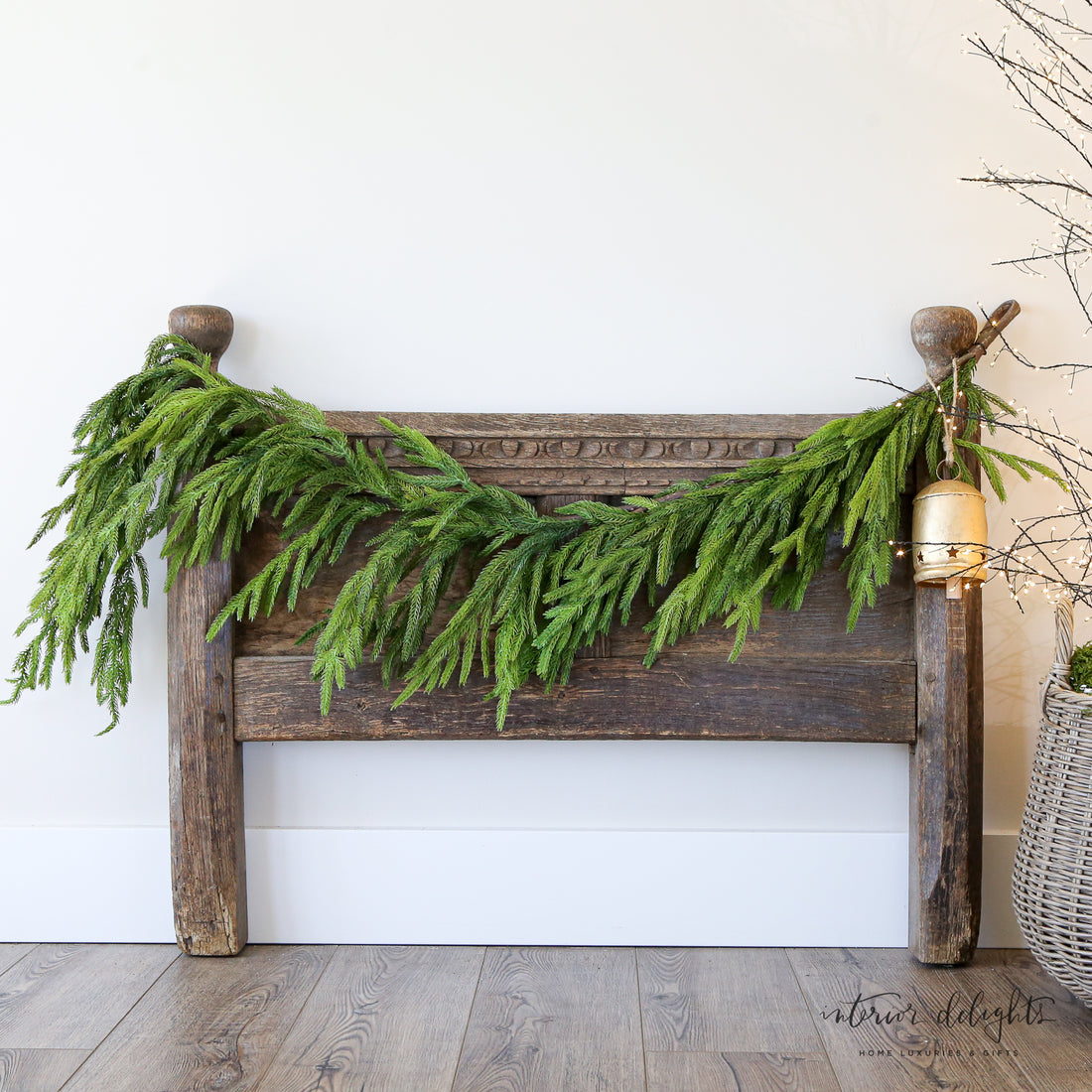 15ft Premium Norfolk Pine Garland - Effortlessly Drape Your Mantel & Staircase