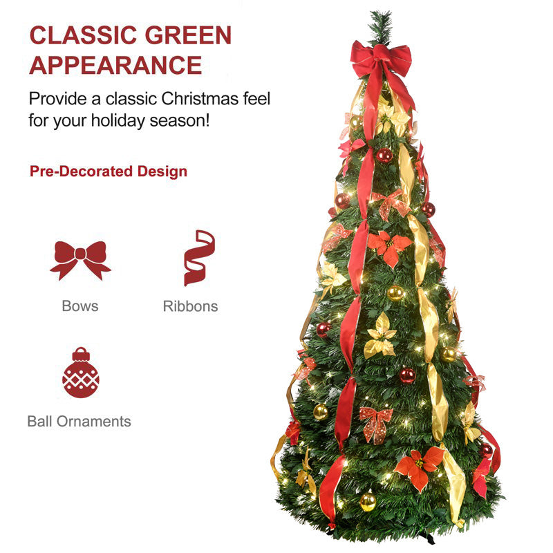 The Smarter Way to Trim Your Tree: A 7.5ft Pop-Up Christmas Tree Pre-Lit with 200 LEDs