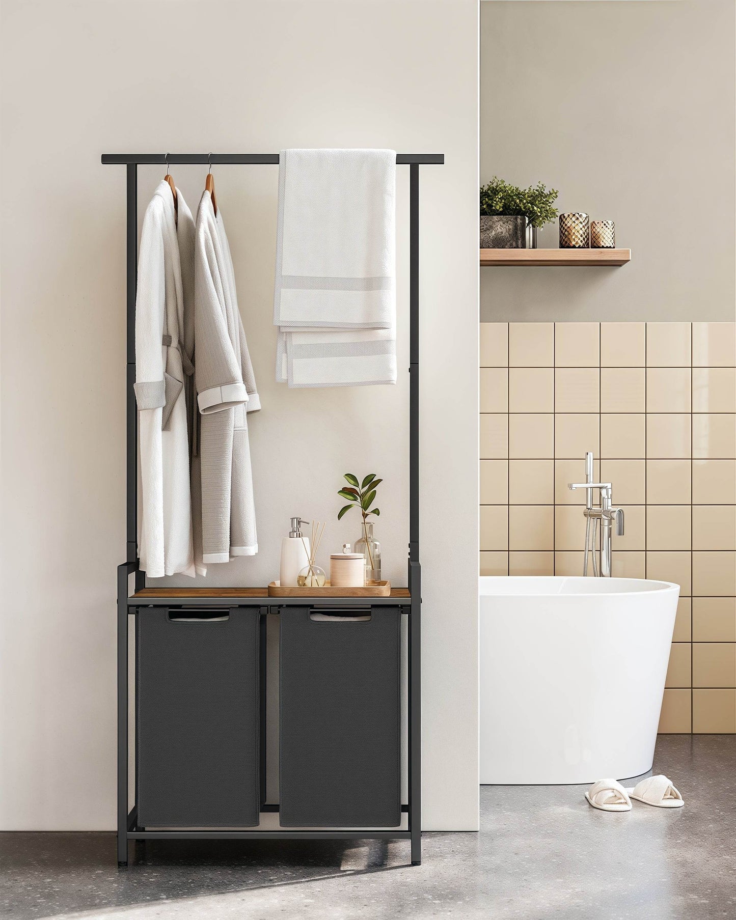 Naawe Household Removable Sortable 2-Section Laundry Hamper Organizer with Hanger - Naawe