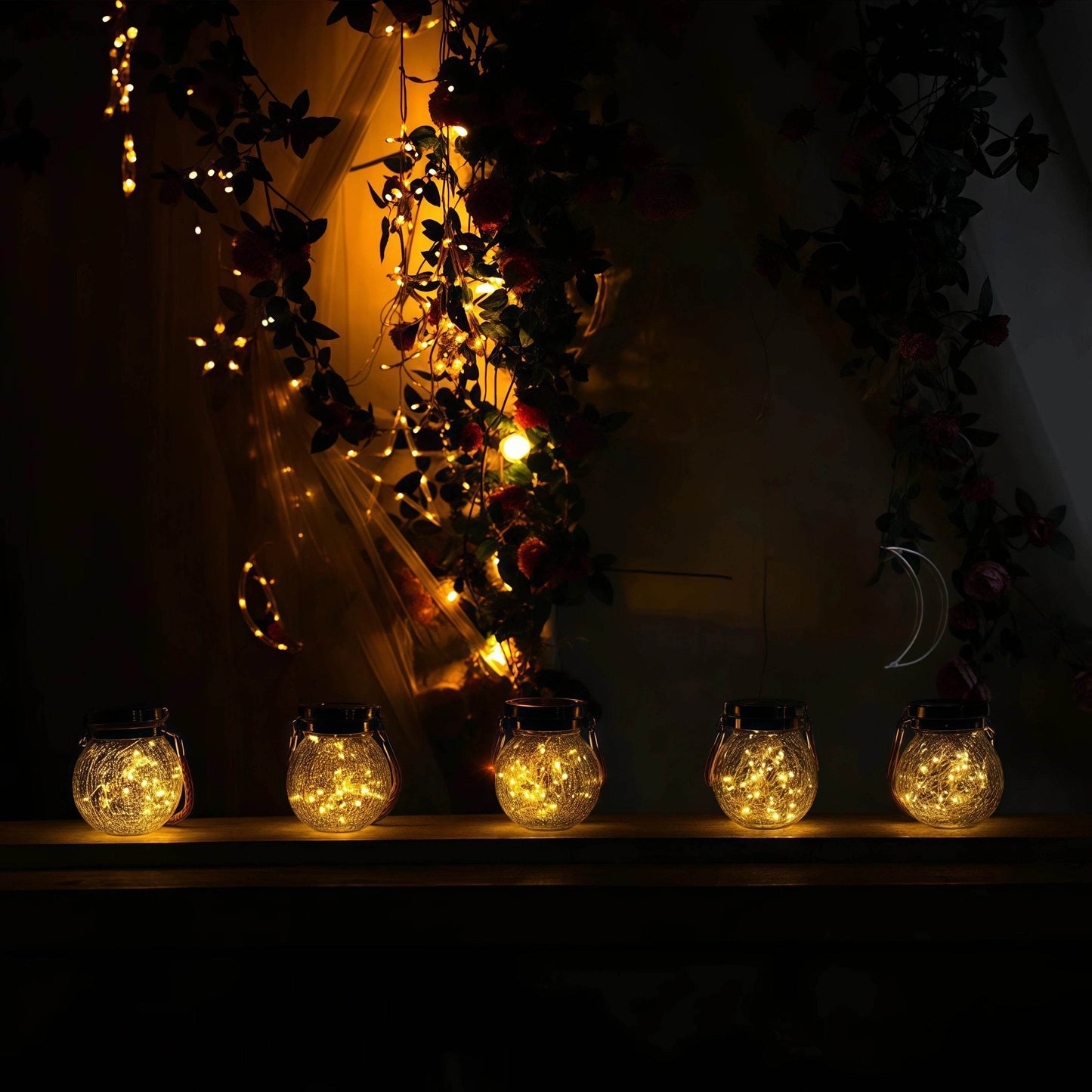 Naawe™ Solar-Powered Crack Glass Lanterns (4 Packs) - Naawe