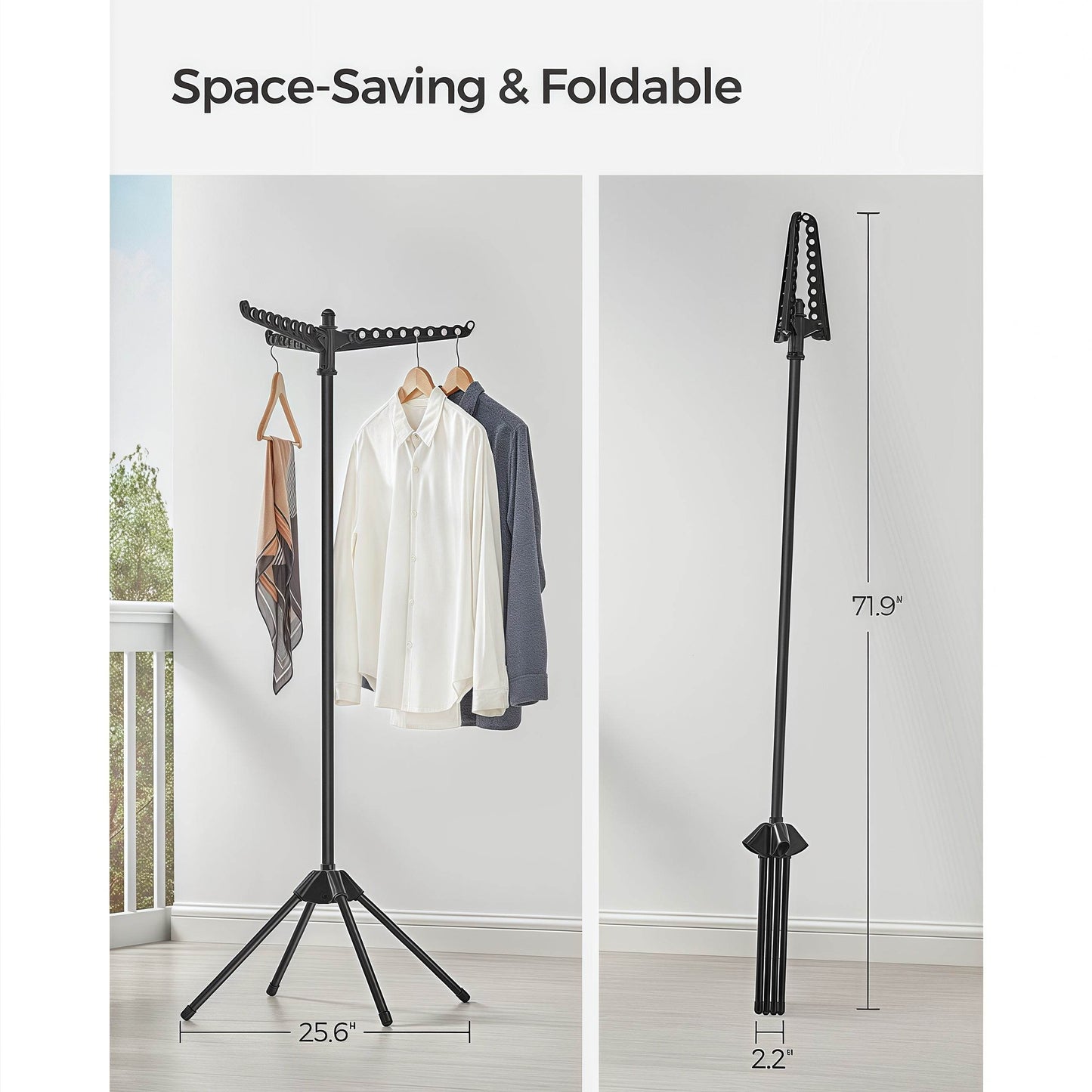 Naawe Multi-Functional Foldable Floor Drying Rack for Balcony - Naawe