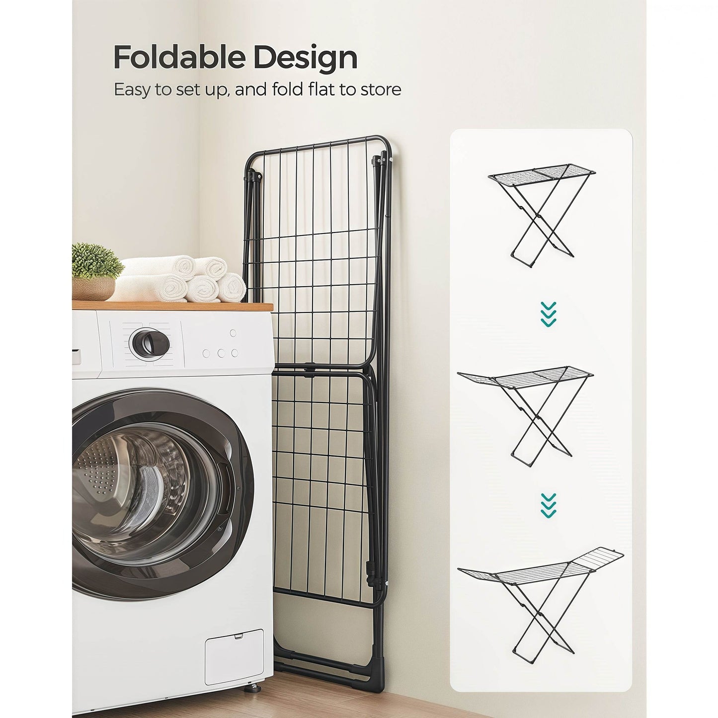 Naawe Installation Free x-Gull Wing Floor Folding Drying Rack - Naawe