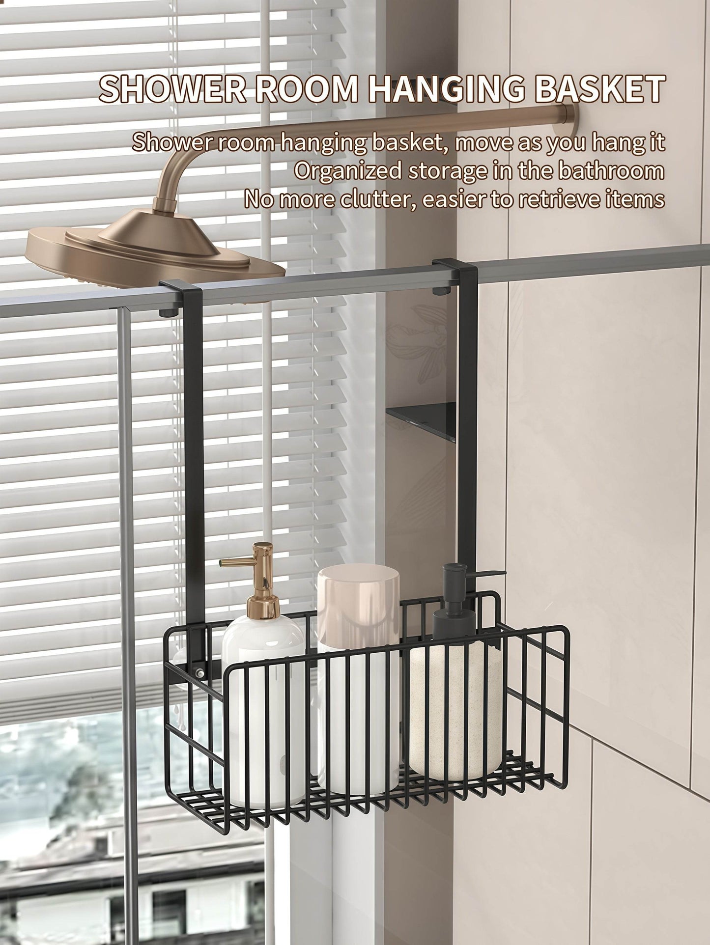 Naawe No-Punch Hanging Shower Gel Storage Shelf for Bathroom - Naawe