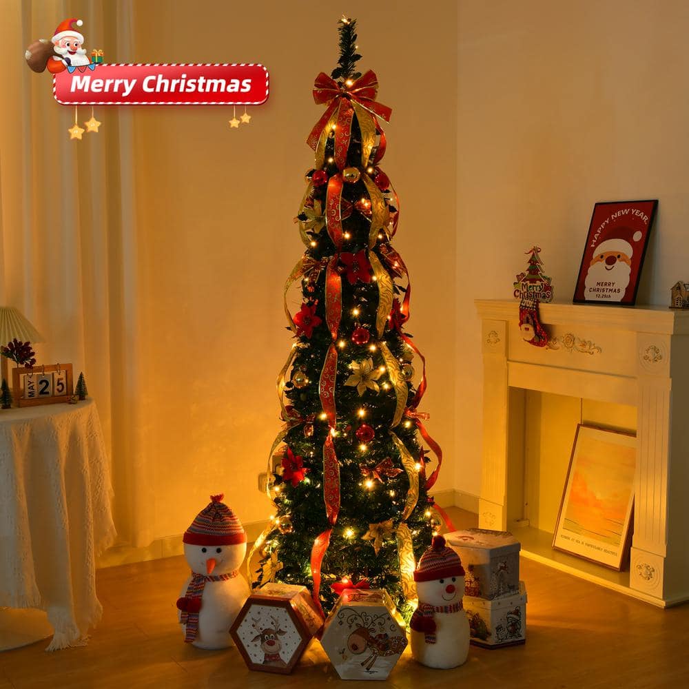 The Smarter Way to Trim Your Tree: A 7.5ft Pop-Up Christmas Tree Pre-Lit with 200 LEDs