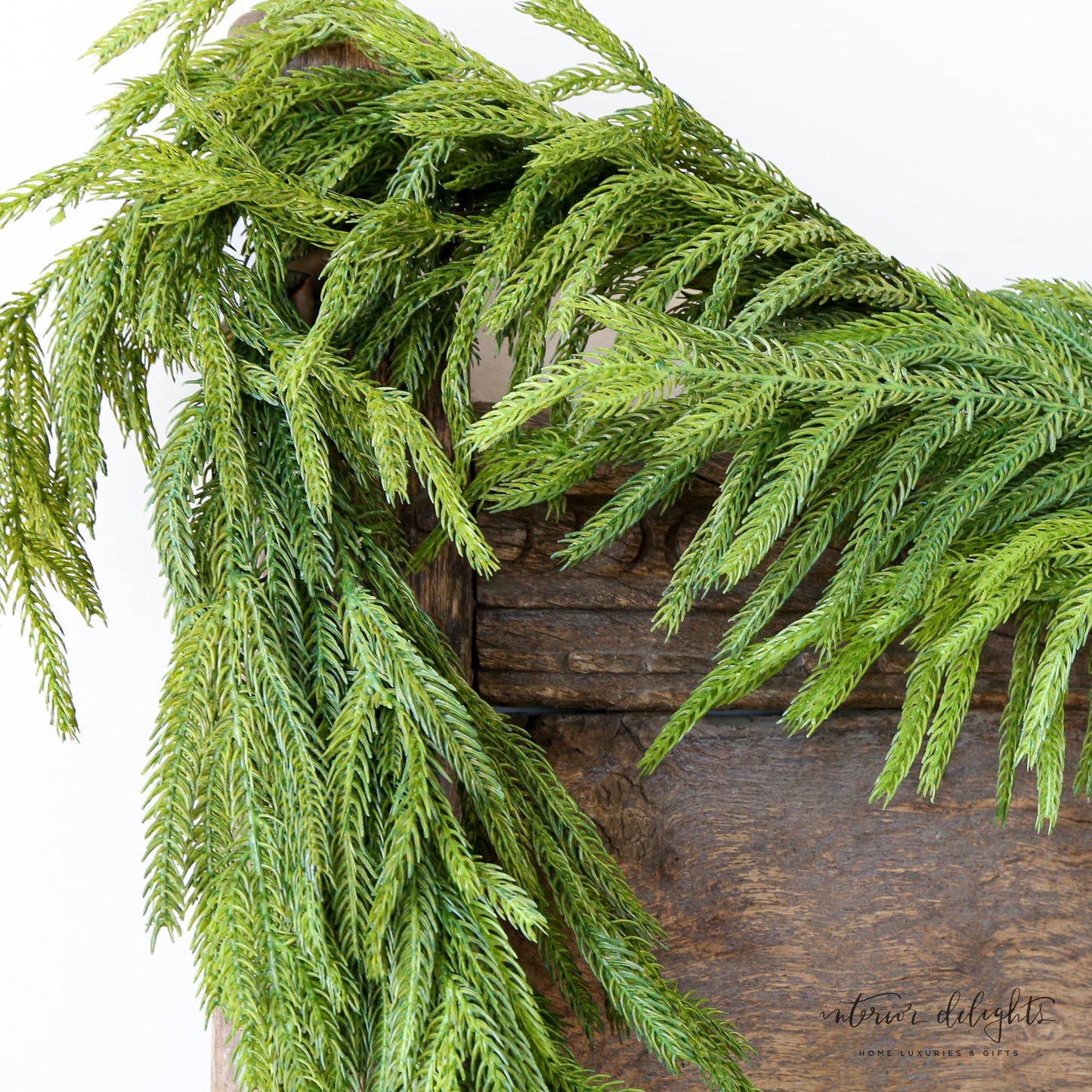 15ft Premium Norfolk Pine Garland - Effortlessly Drape Your Mantel & Staircase