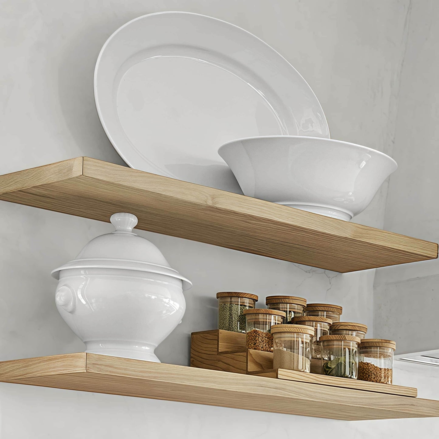 Naawe Kitchen Storage Glass Spice Bottle Shelf Set Jar - Naawe