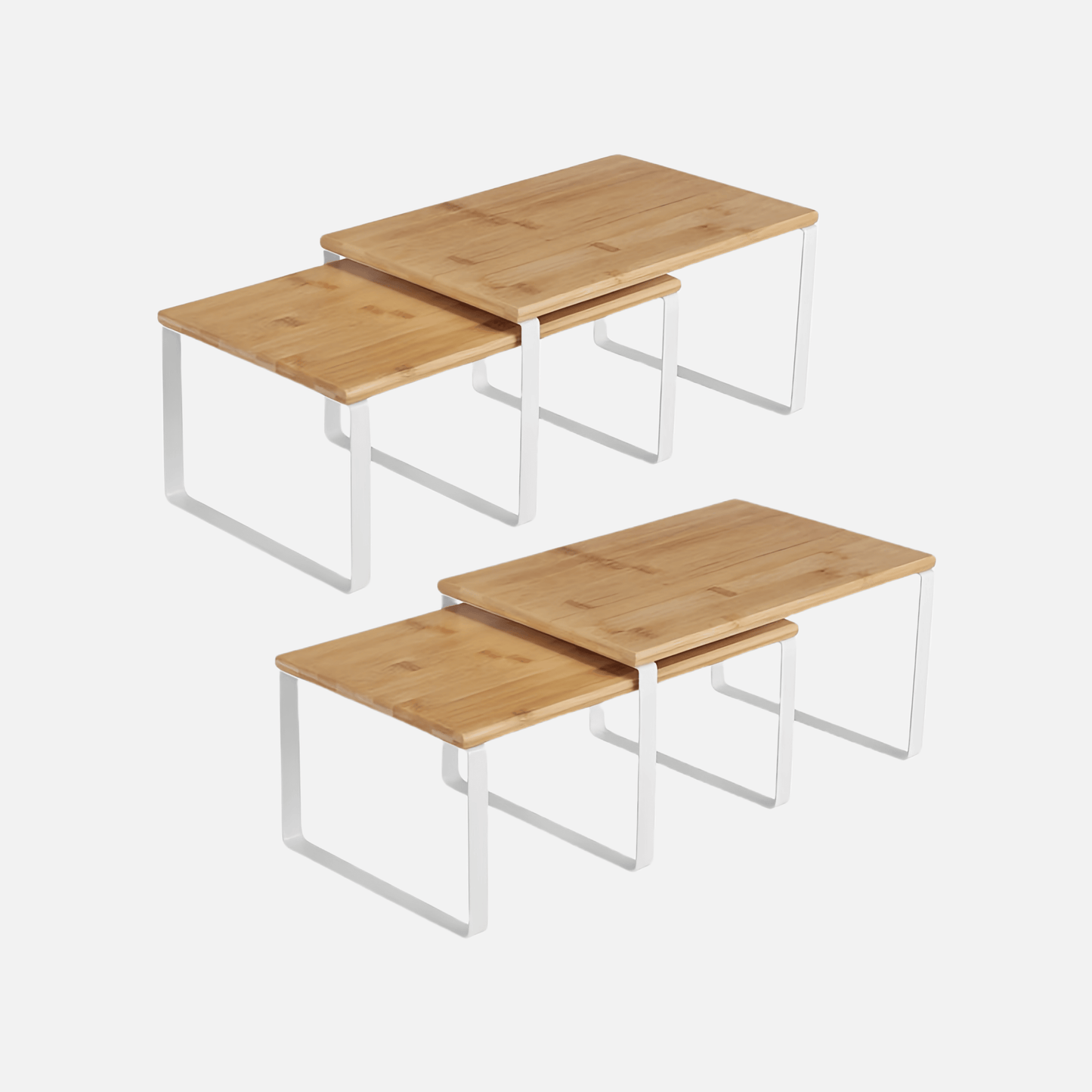 Naawe Set of 4 Wooden Kitchen Shelves Multi-Purpose Tabletop Organizer - Naawe