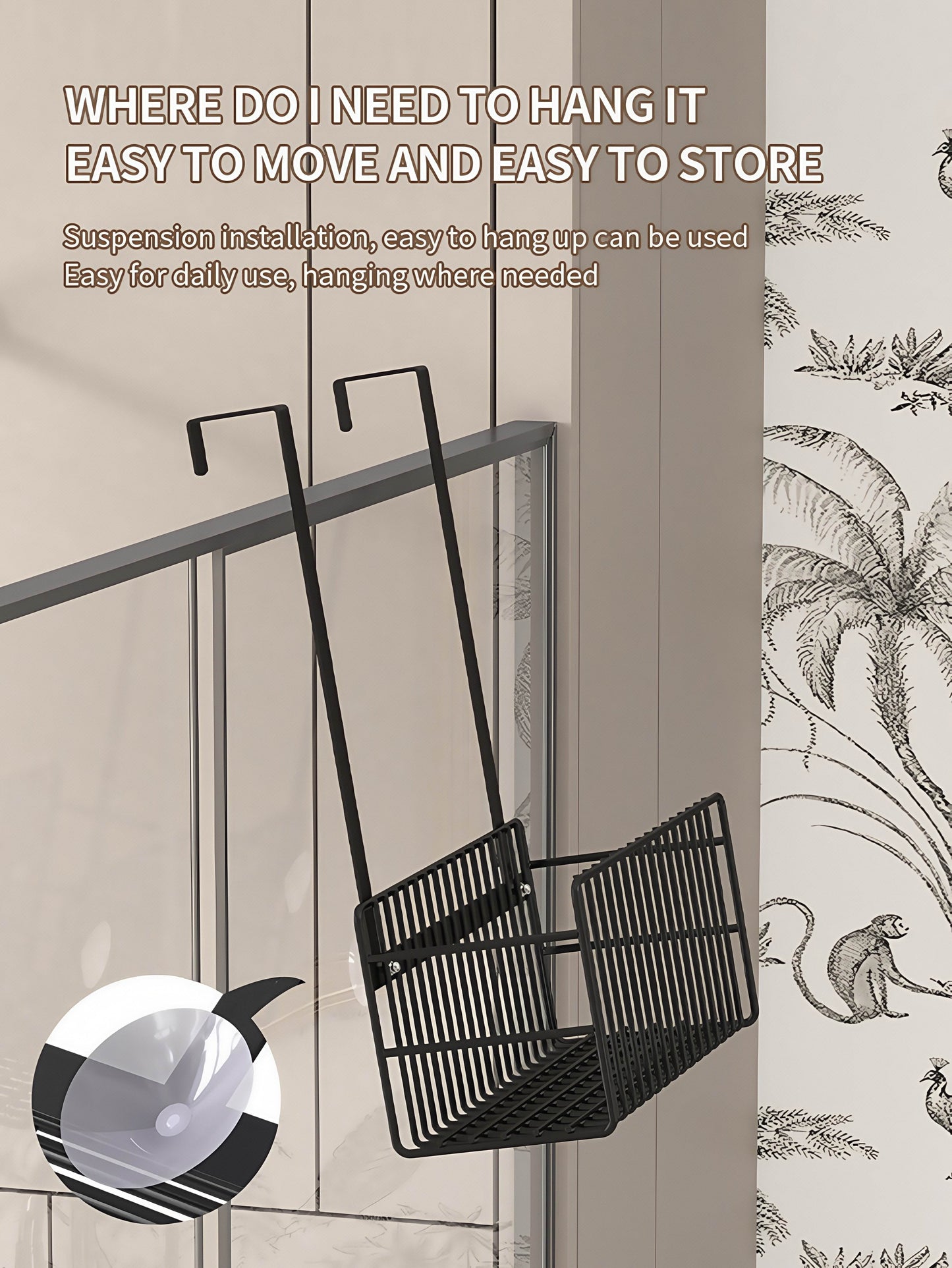 Naawe No-Punch Hanging Shower Gel Storage Shelf for Bathroom - Naawe