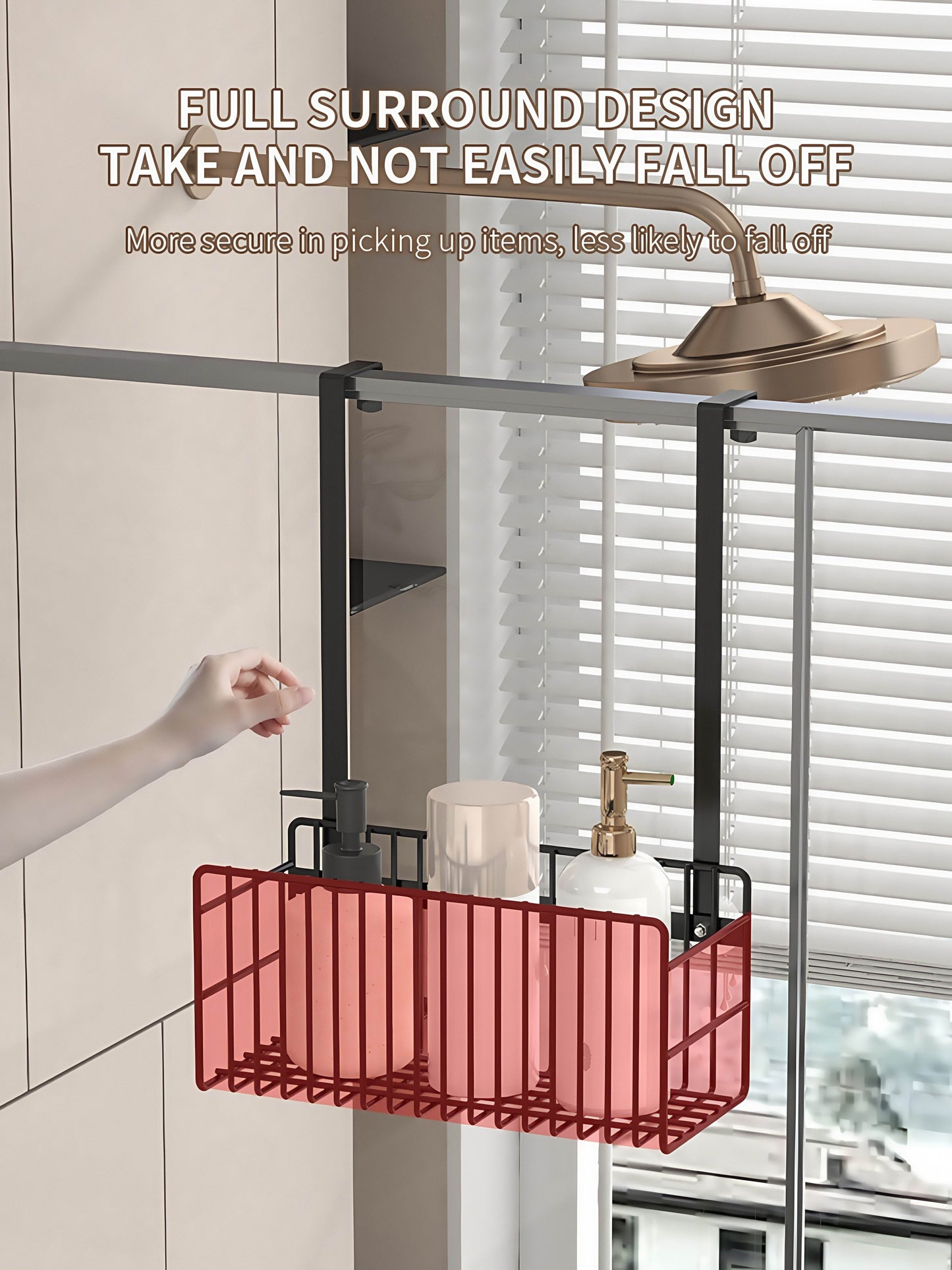 Naawe No-Punch Hanging Shower Gel Storage Shelf for Bathroom - Naawe