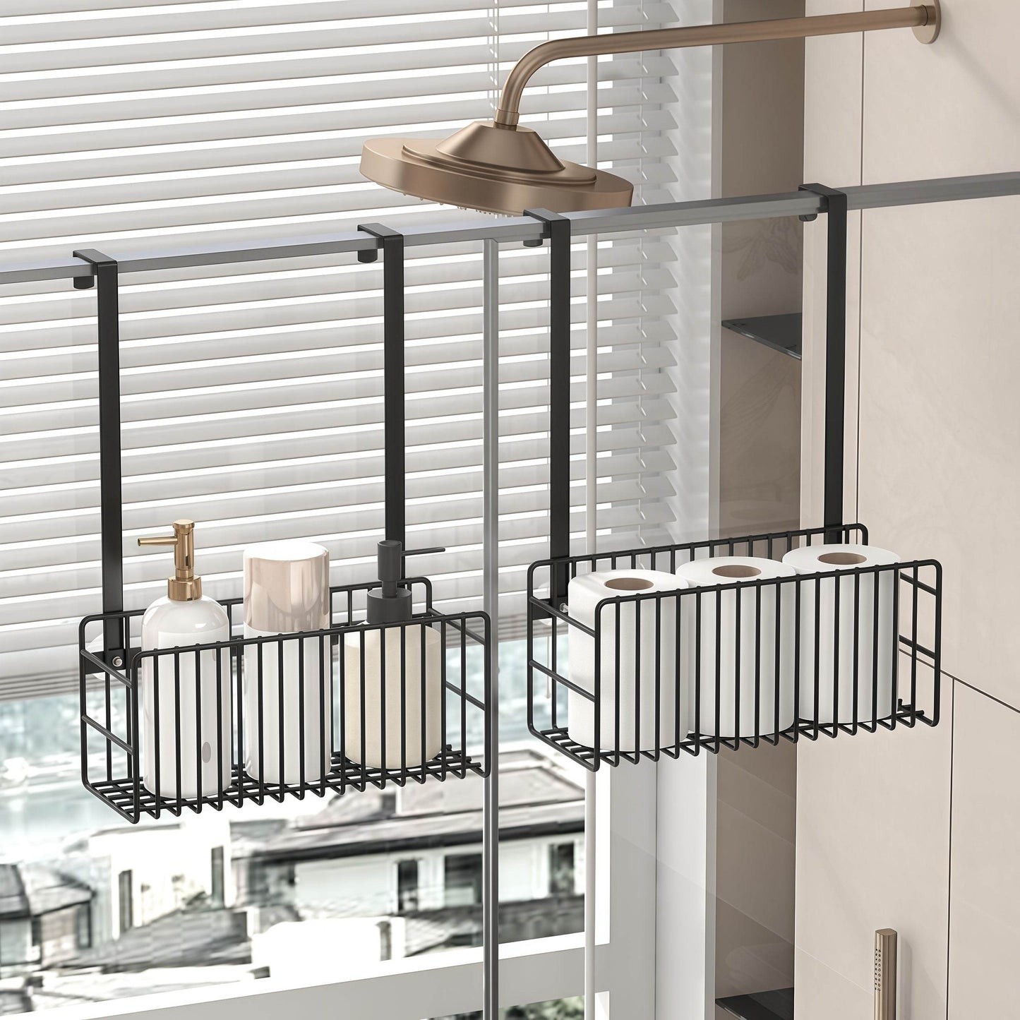 Naawe No-Punch Hanging Shower Gel Storage Shelf for Bathroom - Naawe