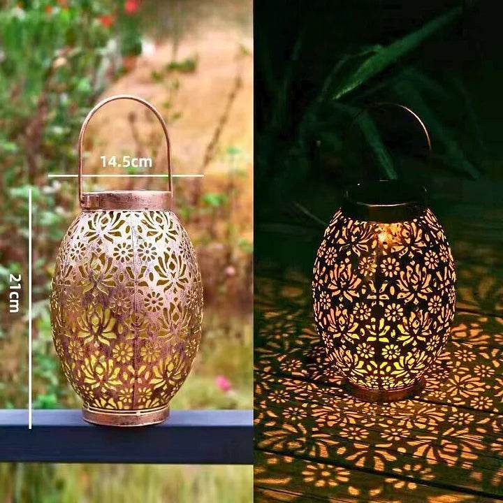 Naawe™ Solar Iron Hollow Lantern - Naawe