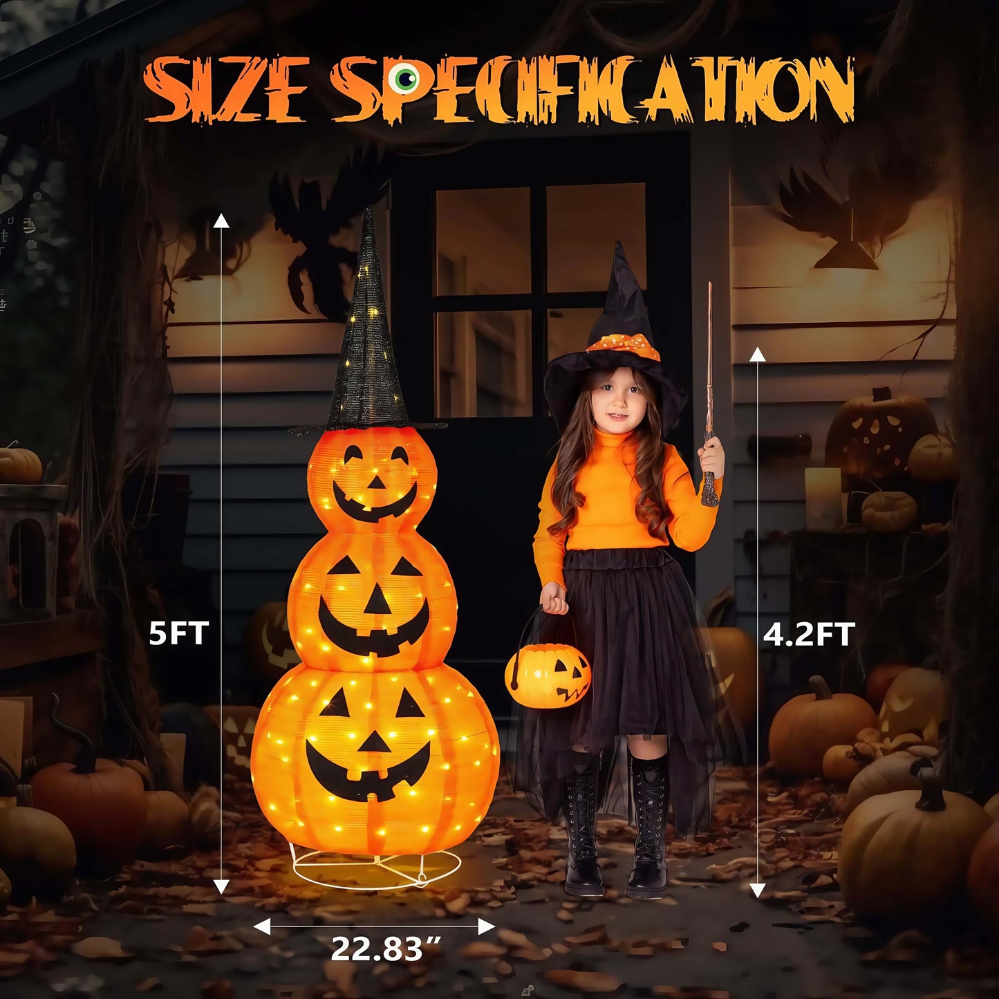 Naawe Halloween Collapsible Lighted Pumpkin