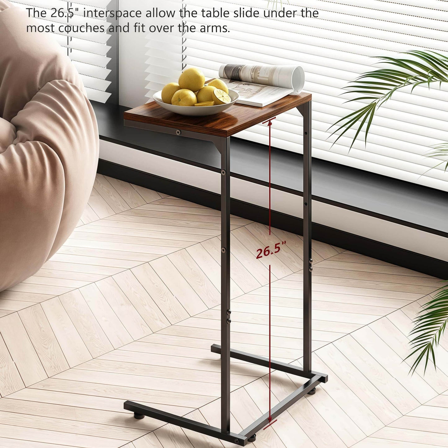Naawe C-Shaped Side Table for Sofa Recliner with Storage Bag - Naawe