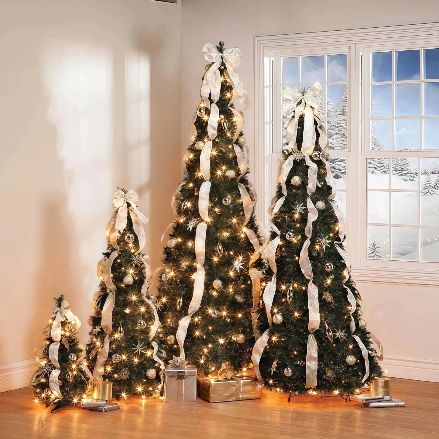 Naawe Pop-Up Gold & Silver Christmas Tree