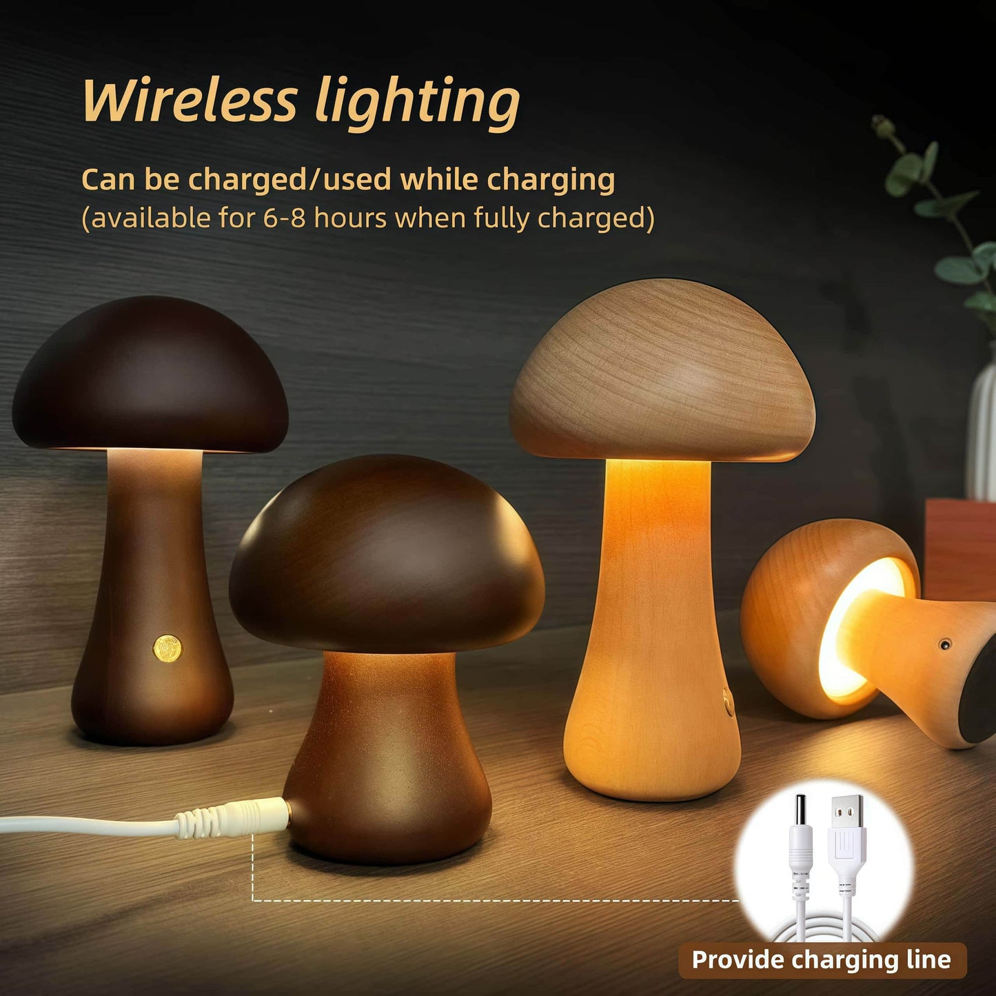 NAAWE Premium European Beech Lamp – Handcrafted | Wireless Charging - Naawe