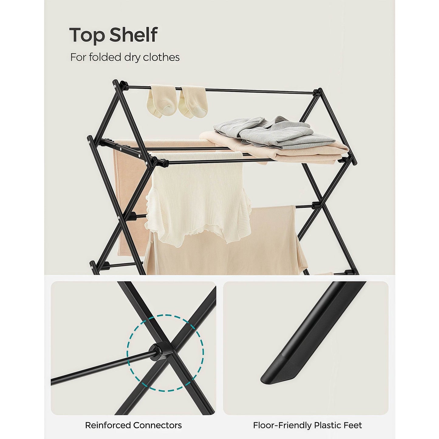 Naawe Household Free Installation Triple Foldable Retractable Clothes Drying Rack - Naawe