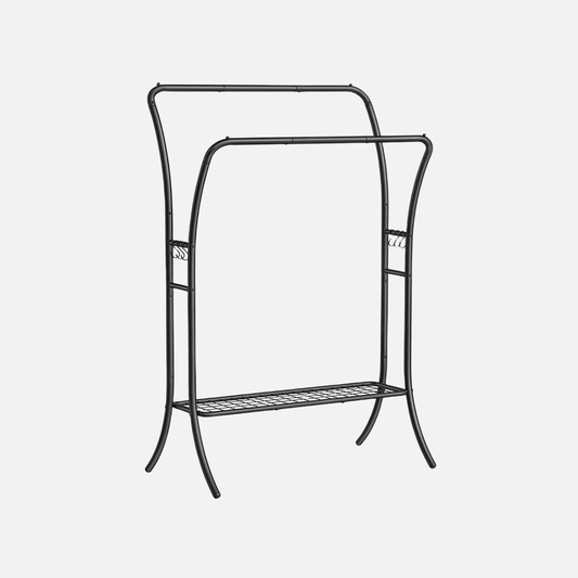 Naawe Double Rod Clothes Rack with Shelves - Naawe