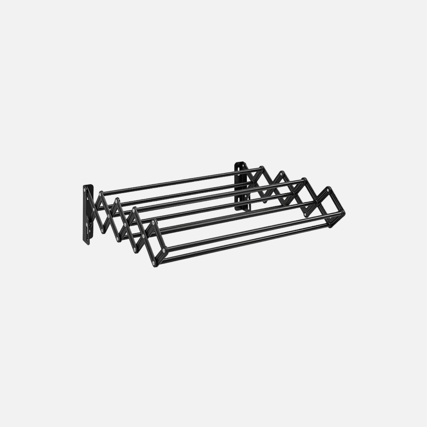 Naawe Wall-Mounted Expandable Steel Clothes Drying Rack with 9 Hanging Rods - Naawe