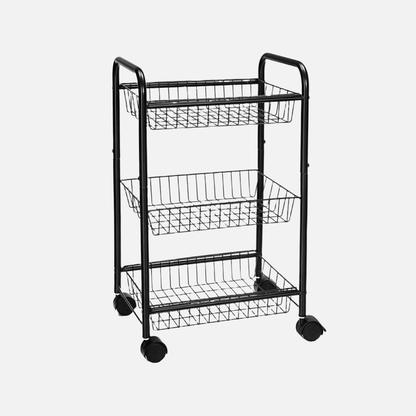 Naawe 3-Tier Metal Rolling Cart on Wheels with Baskets - Naawe