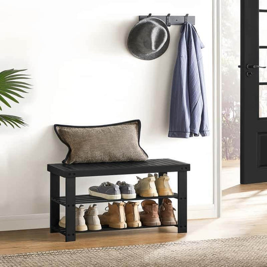 Naawe Bamboo 3-Tier Doorway Seatable Shoe Stool Shoe Rack - Naawe