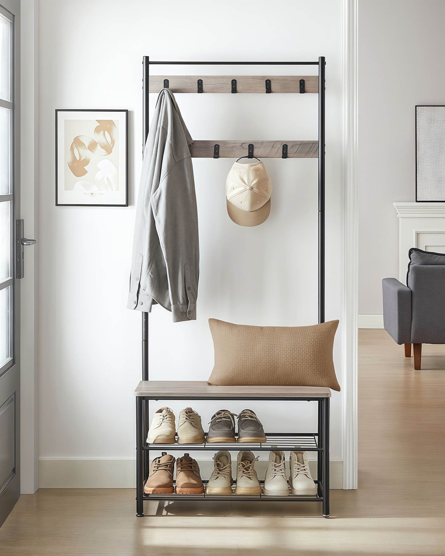 Naawe Household Floor Multifunctional Clothes Rack Shoe Organizer - Naawe