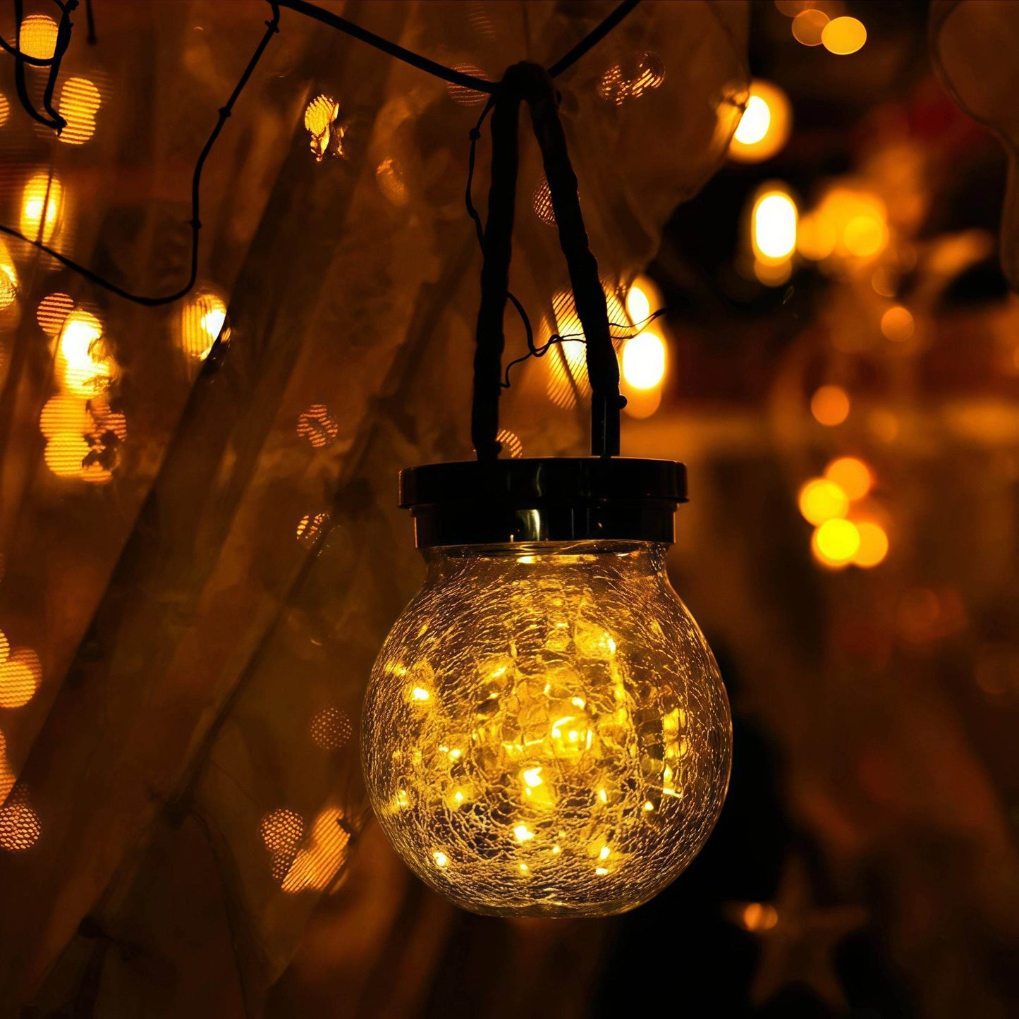 Naawe™ Solar-Powered Crack Glass Lanterns (4 Packs) - Naawe