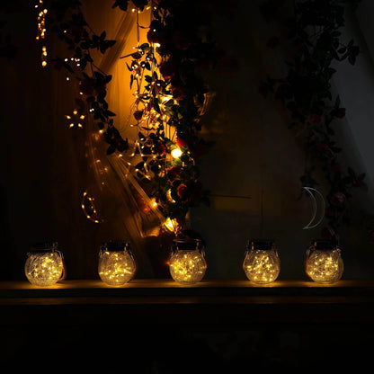 Naawe™ Solar-Powered Crack Glass Lanterns (4 Packs) - Naawe