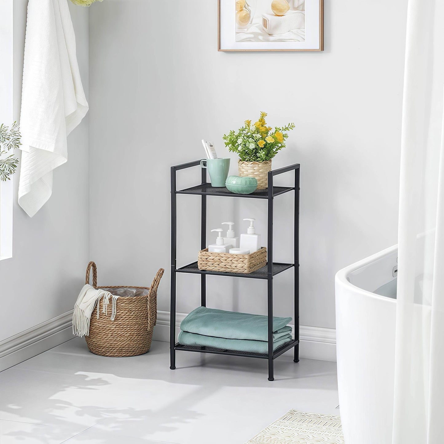 Naawe Metal Floor Standing Home 3 Tier Storage Rack - Naawe