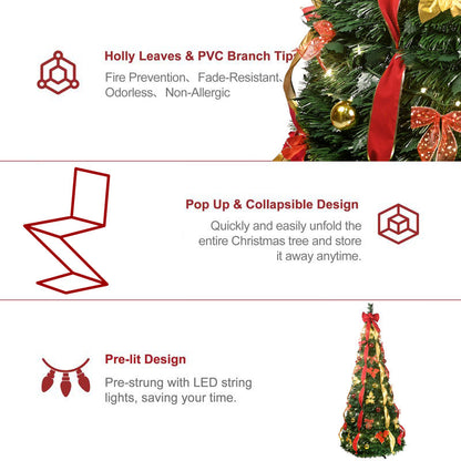 The Smarter Way to Trim Your Tree: A 7.5ft Pop-Up Christmas Tree Pre-Lit with 200 LEDs