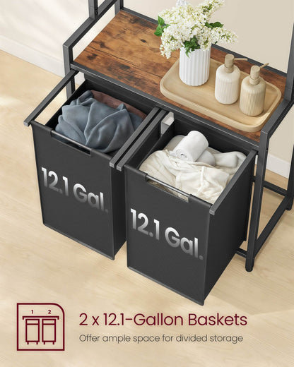 Naawe Household Removable Sortable 2-Section Laundry Hamper Organizer with Hanger - Naawe