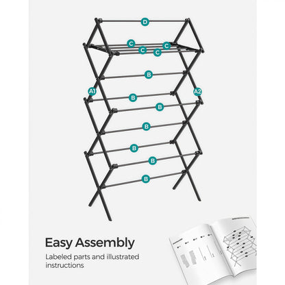 Naawe Household Free Installation Triple Foldable Retractable Clothes Drying Rack - Naawe