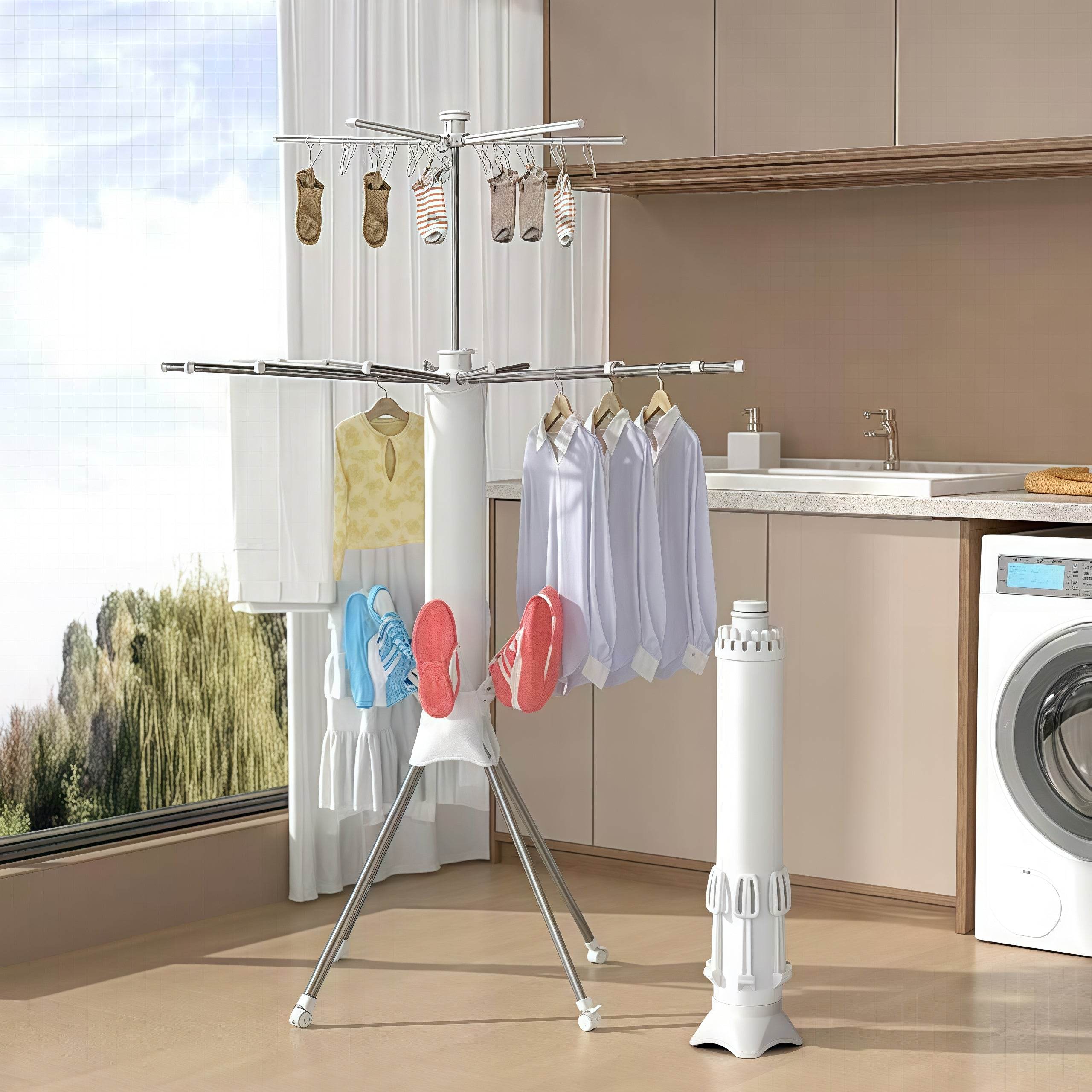 Naawe Double-Tier Four-Legged Foldable and Portable Clothes Drying Rack - Naawe