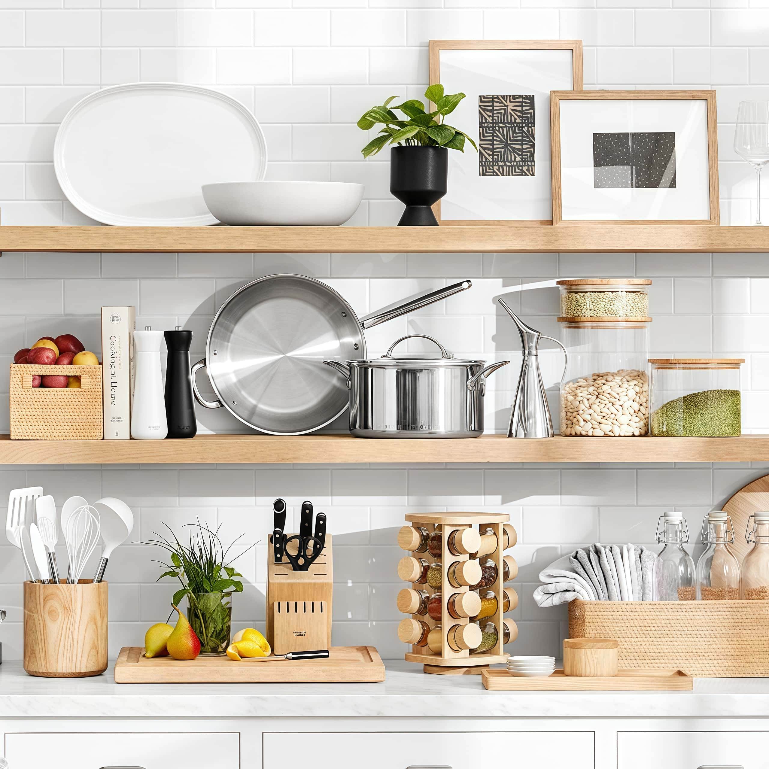 Naawe Kitchen Multi-Layer Bamboo Spice Sorting Format Organizer Display Rack - Naawe