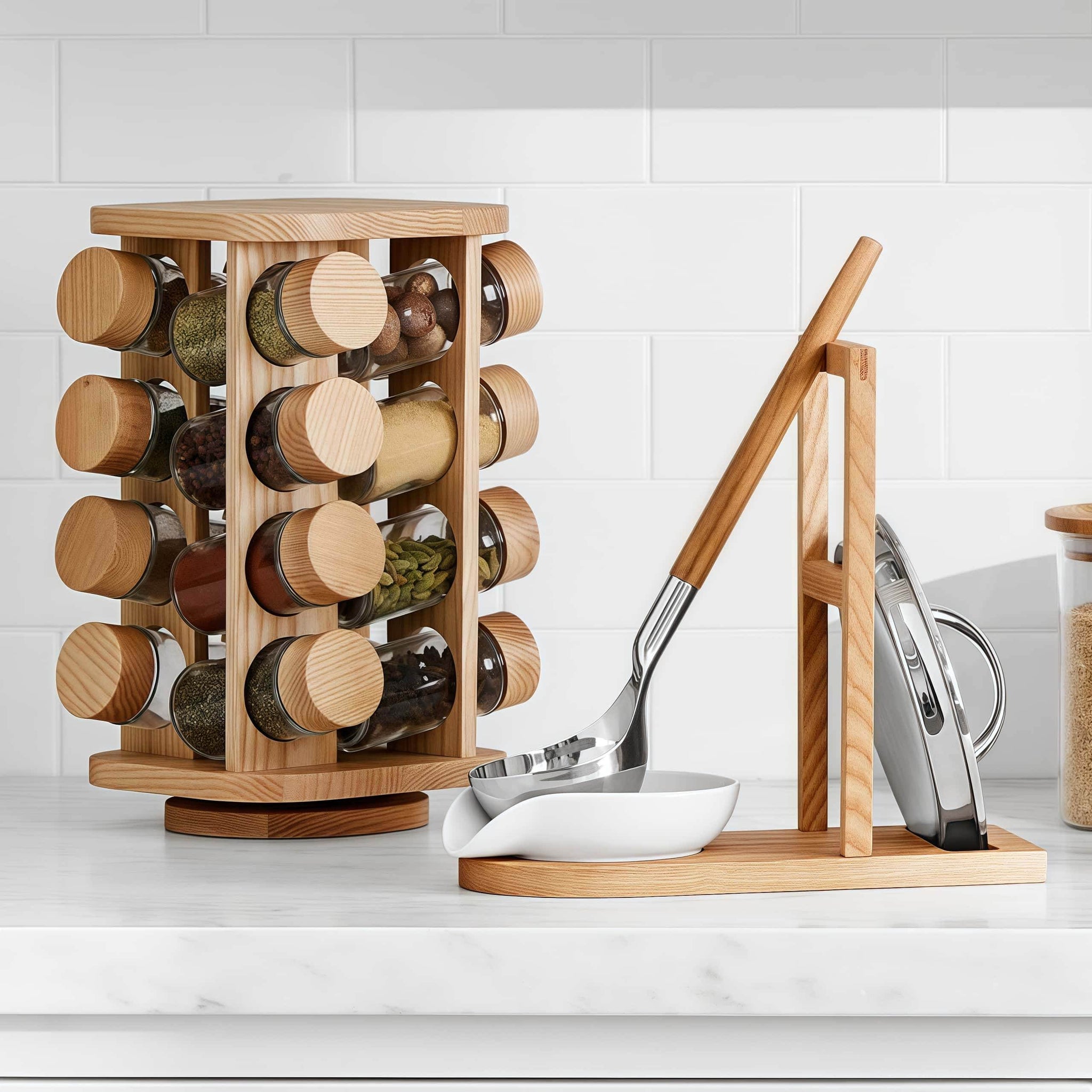 Naawe Kitchen Multi-Layer Bamboo Spice Sorting Format Organizer Display Rack - Naawe