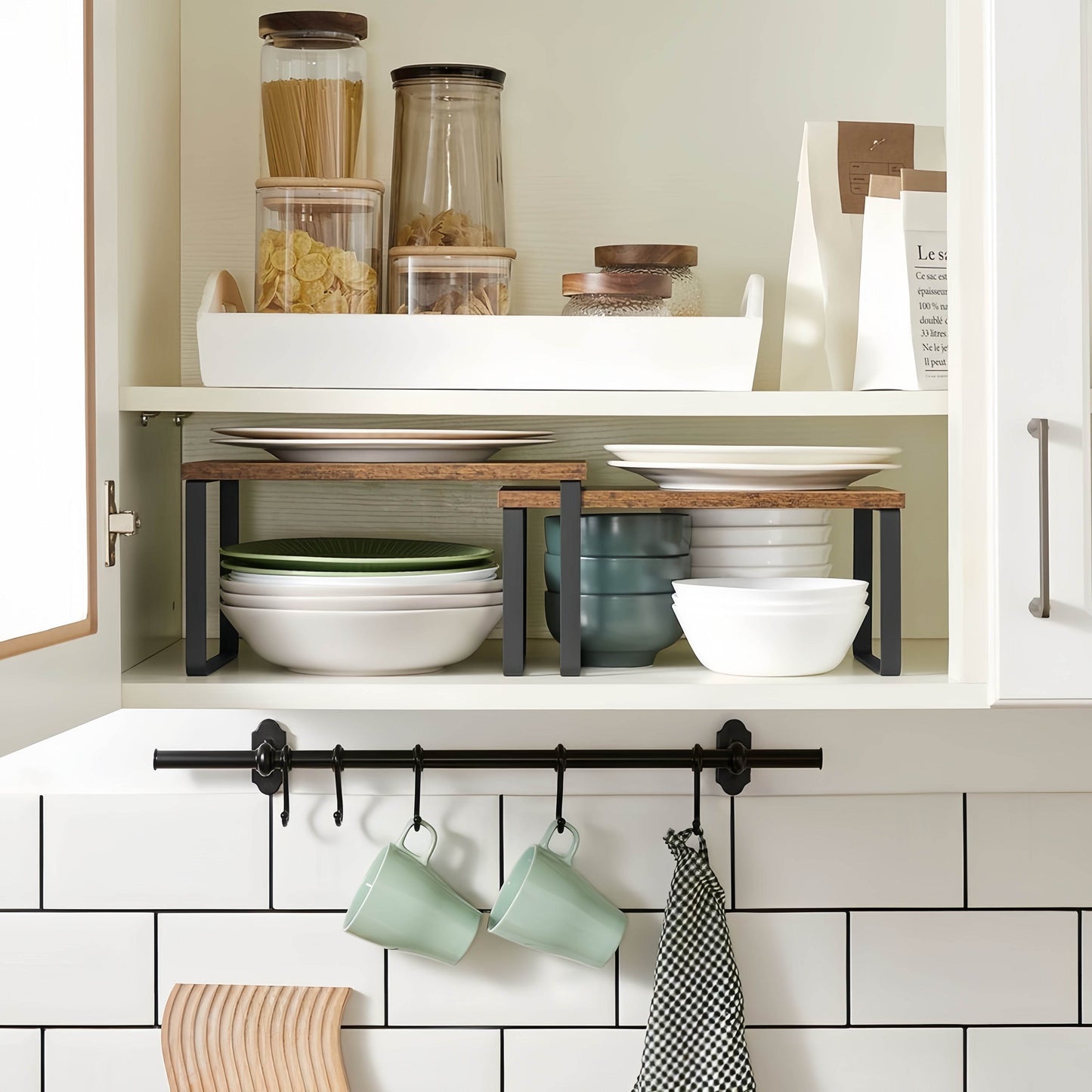 Naawe Set of 4 Wooden Kitchen Shelves Multi-Purpose Tabletop Organizer - Naawe