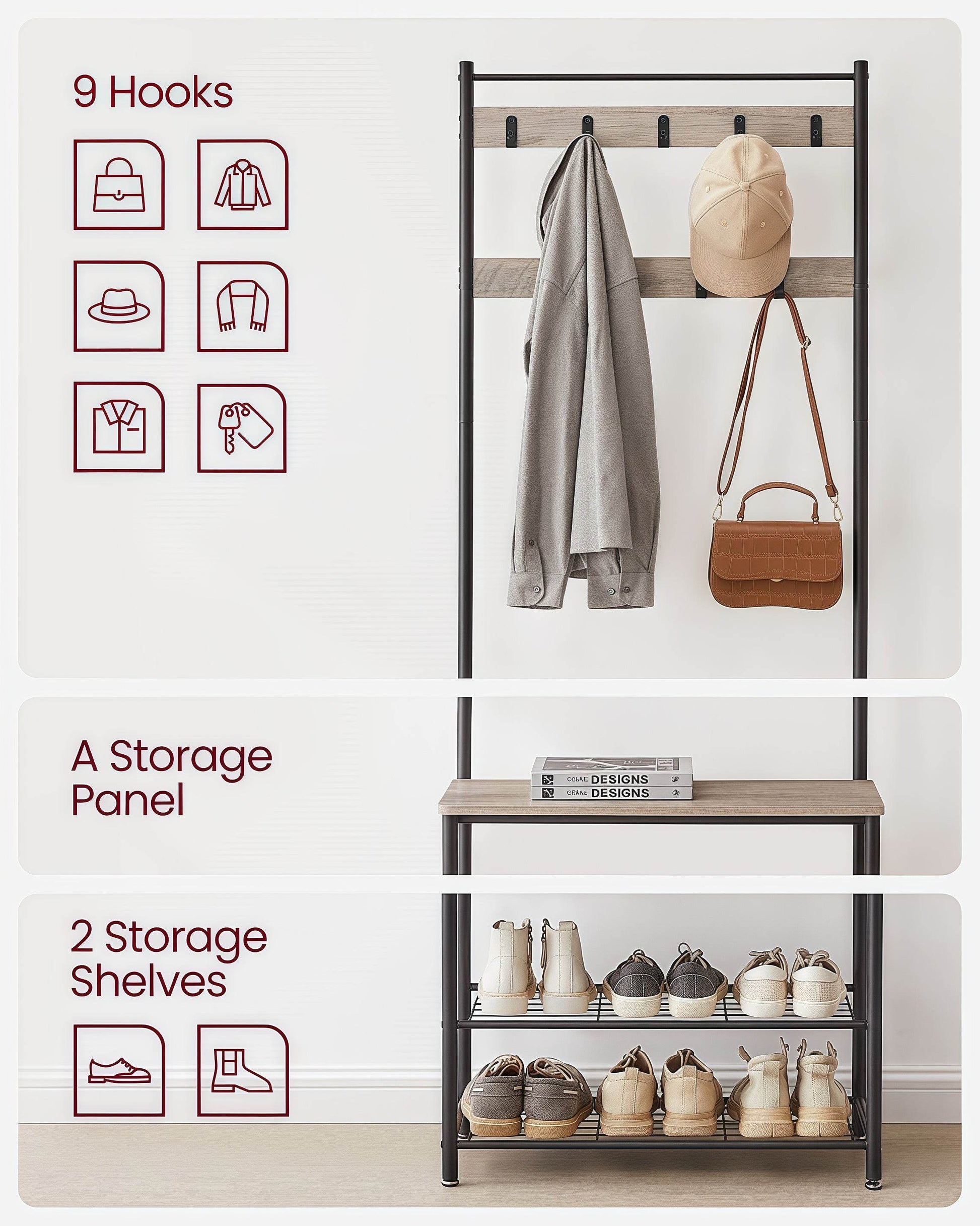Naawe Household Floor Multifunctional Clothes Rack Shoe Organizer - Naawe