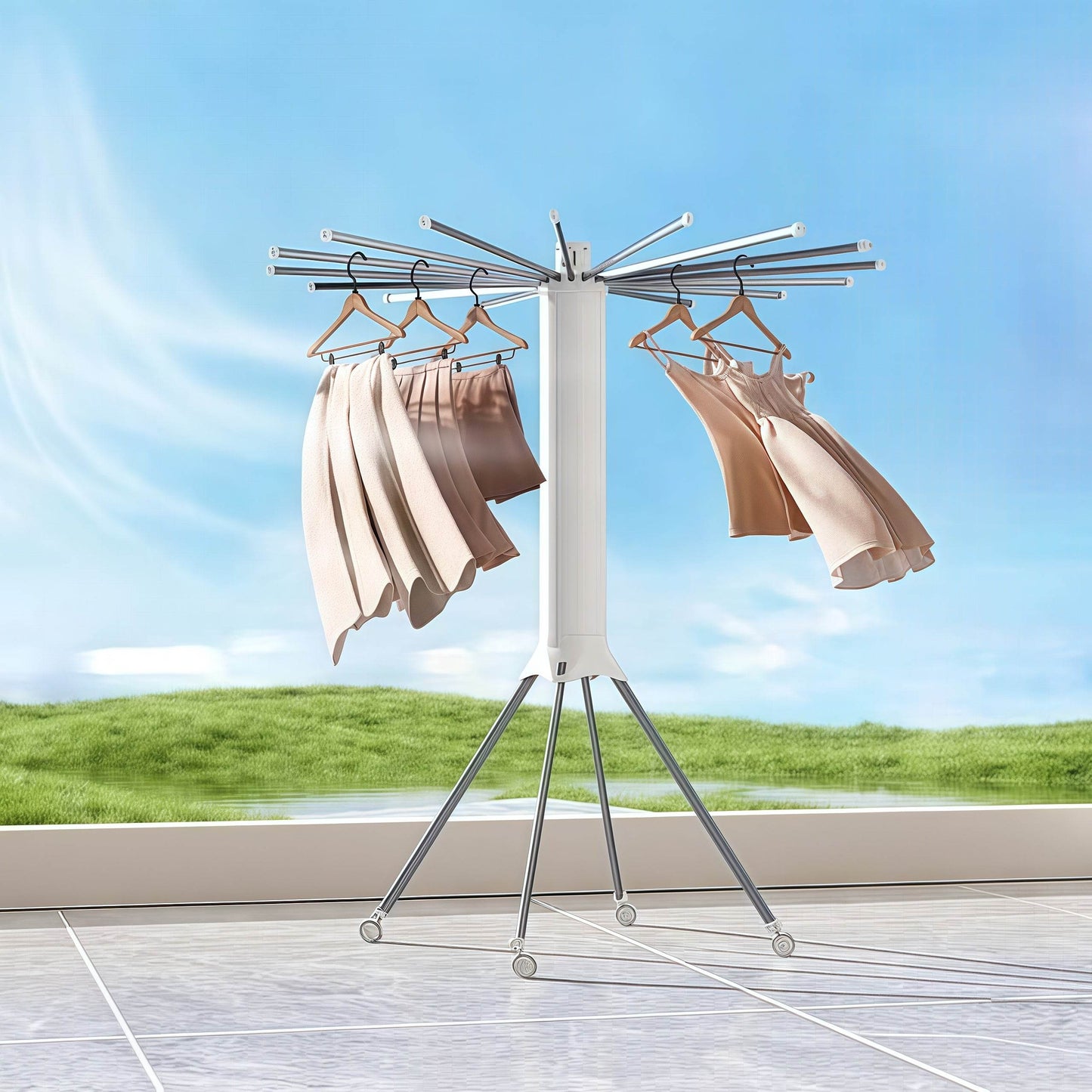 Naawe Double-Tier Four-Legged Foldable and Portable Clothes Drying Rack - Naawe