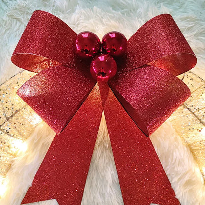 Christmas LED Bow Metal Wreath