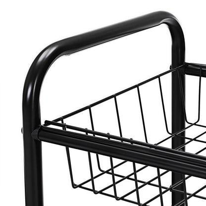 Naawe 3-Tier Metal Rolling Cart on Wheels with Baskets - Naawe