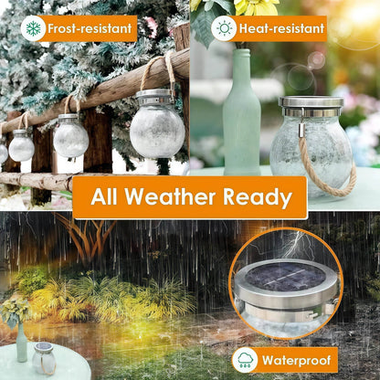 Naawe™ Solar-Powered Crack Glass Lanterns (4 Packs) - Naawe