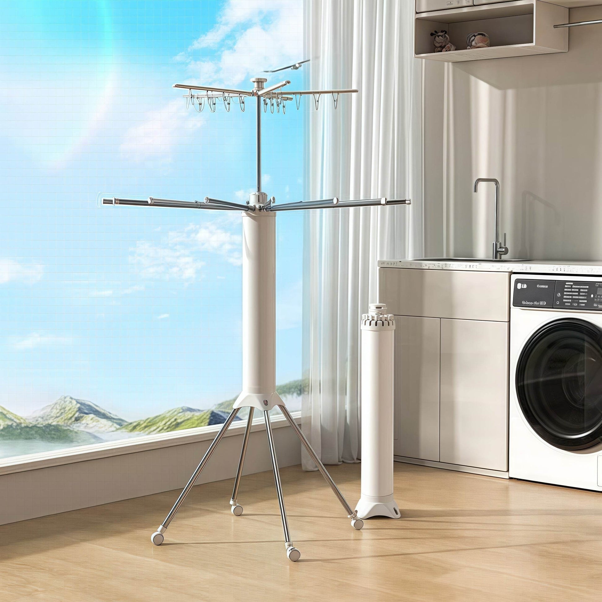 Naawe Double-Tier Four-Legged Foldable and Portable Clothes Drying Rack - Naawe
