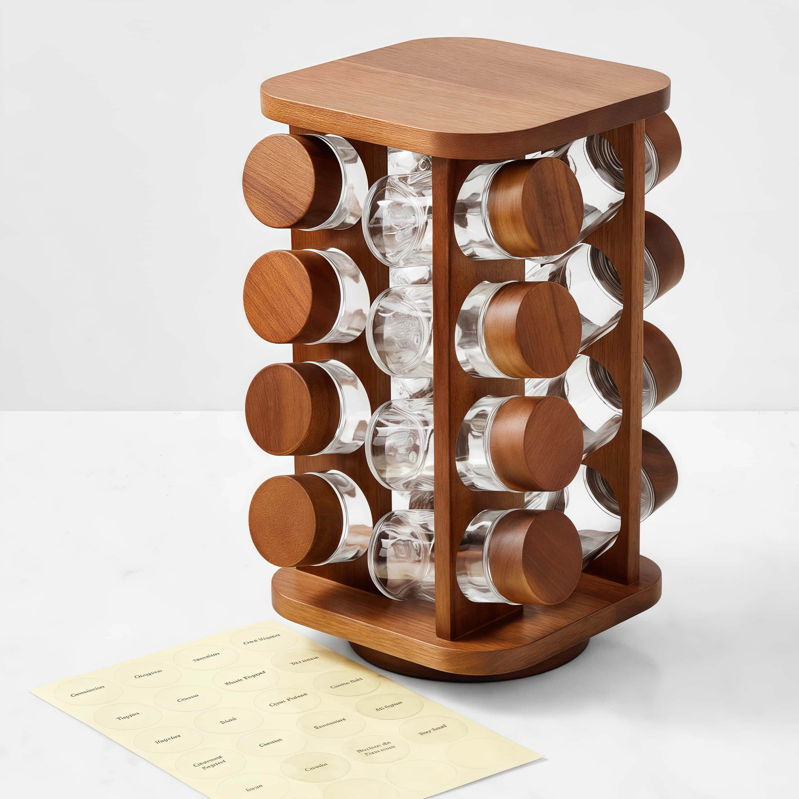 Naawe Kitchen Multi-Layer Bamboo Spice Sorting Format Organizer Display Rack - Naawe