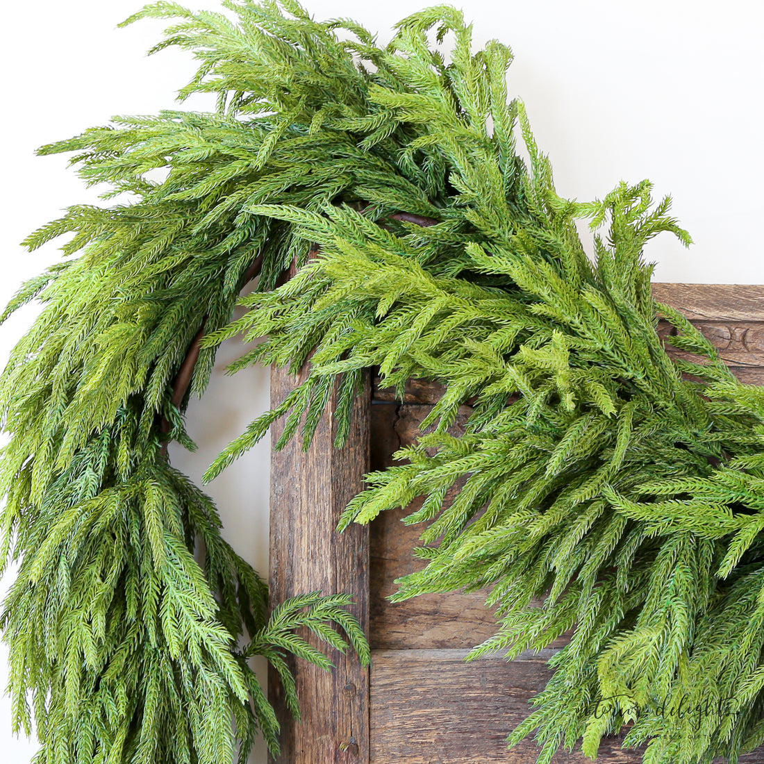 15ft Premium Norfolk Pine Garland - Effortlessly Drape Your Mantel & Staircase
