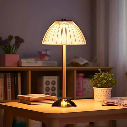Naawe Gilded Crystal Table Lamp - Handcrafted Glass Shade & Vintage Brass Base - Naawe