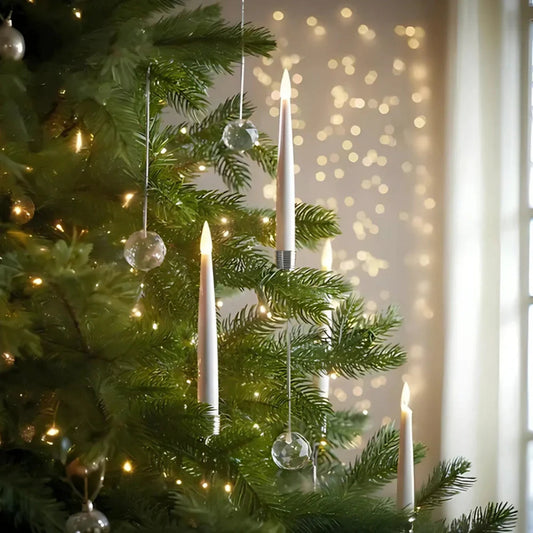🎄Christmas Tree Led Candles with Clear Crystal Ball Hook